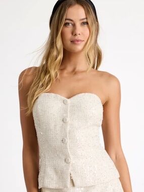 Ivory sequin top